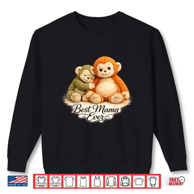 Sweatshirt Cute Baby Punch Monkey Hug Plush Toy Professional Graphic Shirt