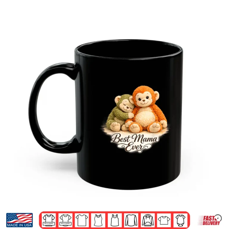 Mug Cute Baby Punch Monkey Hug Plush Toy Professional Graphic Shirt