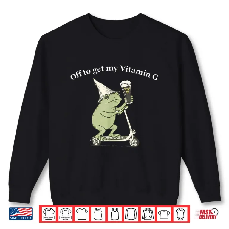 Sweatshirt Frog Off To Get My Vitamin G Saint Patricks Day Shirt
