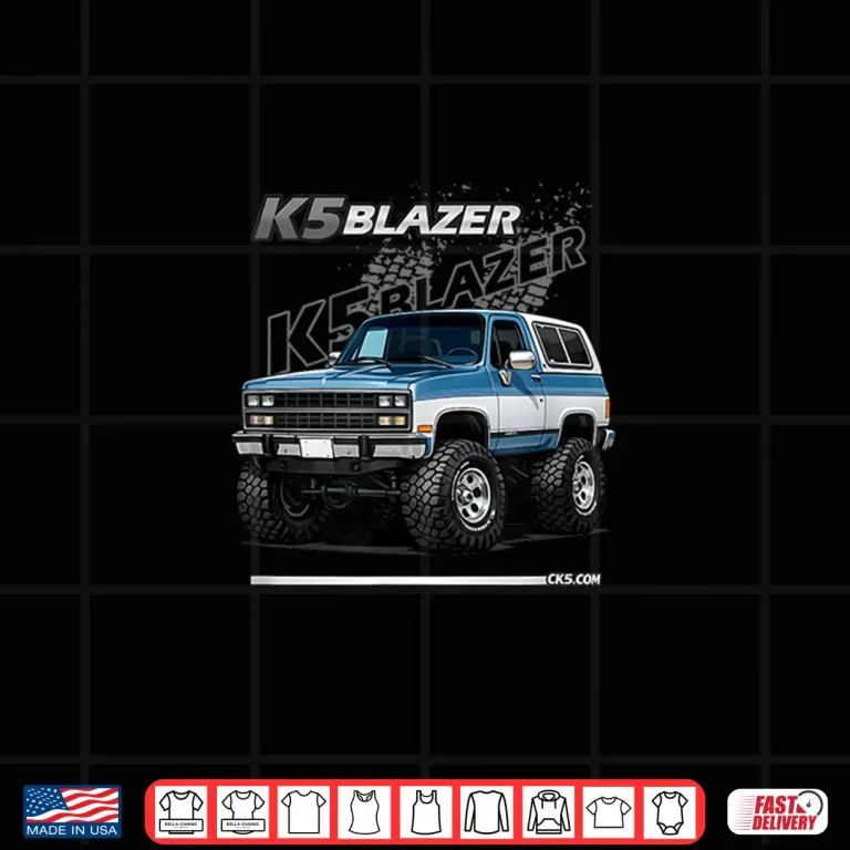 Design K5 Blazer Big Tires Cartoon Lifted Classic 4X4 Truck Shirt