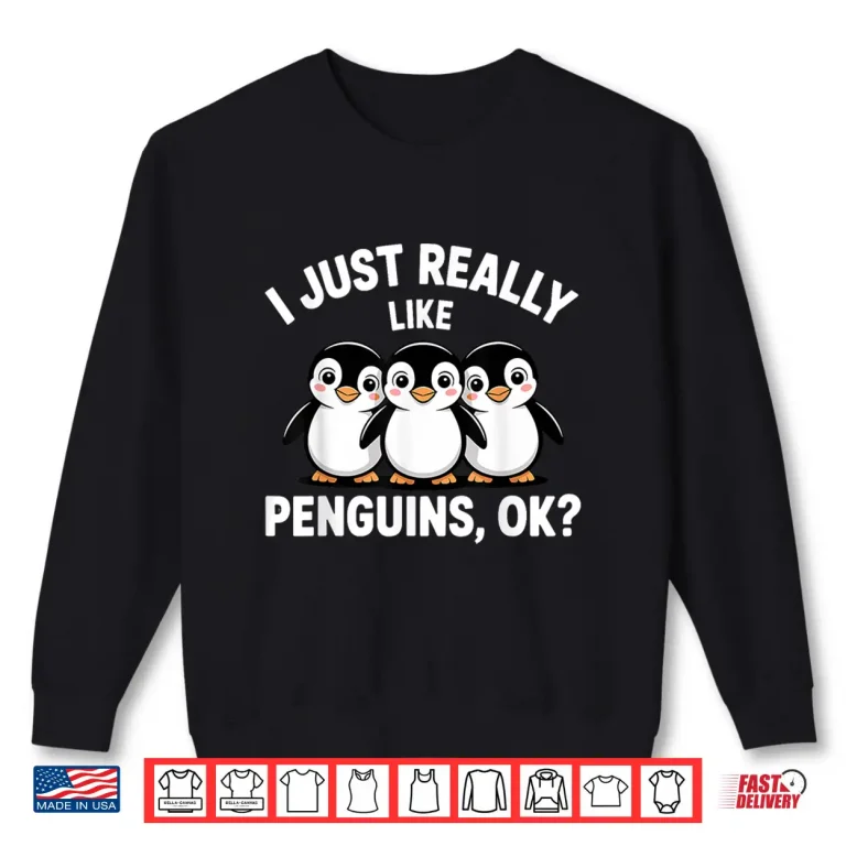 Sweatshirt Penguin Art Animal Lover Antarctic Wildlife Graphic Shirt