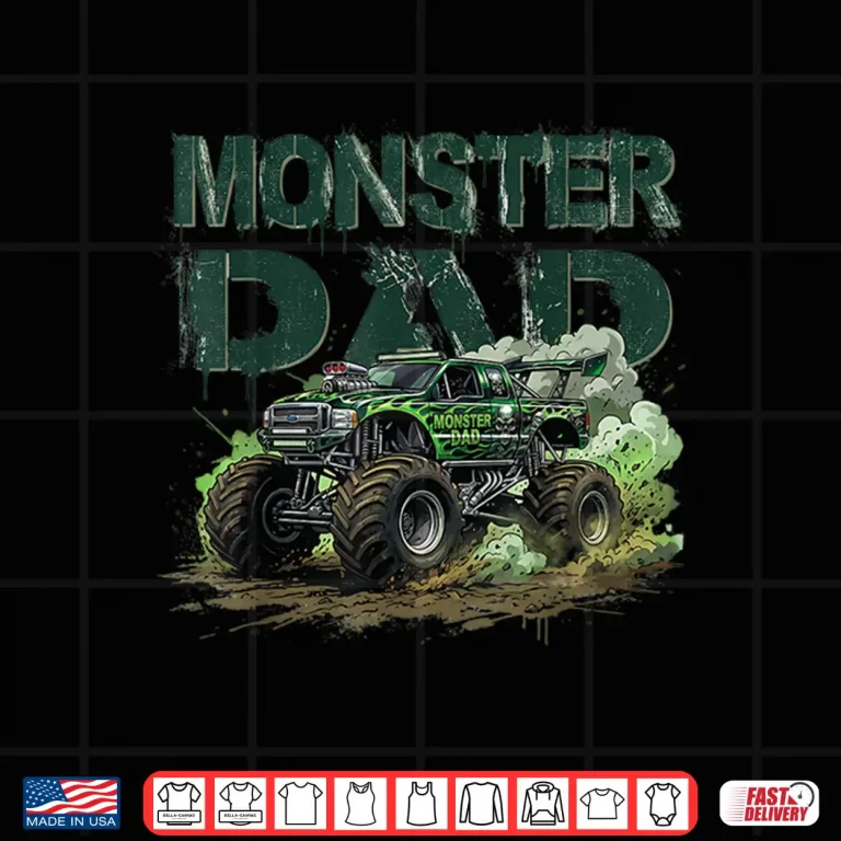 Design Monster Truck Dad Family Matching Automotive Lover Shirt