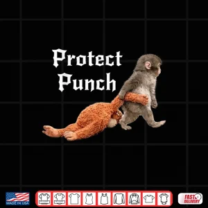 Design Protect Baby Monkey Punch Viral Character Graphic Shirt