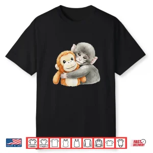 Punchkung The Monkey Holding Plush Friend Viral Meme Shirt
