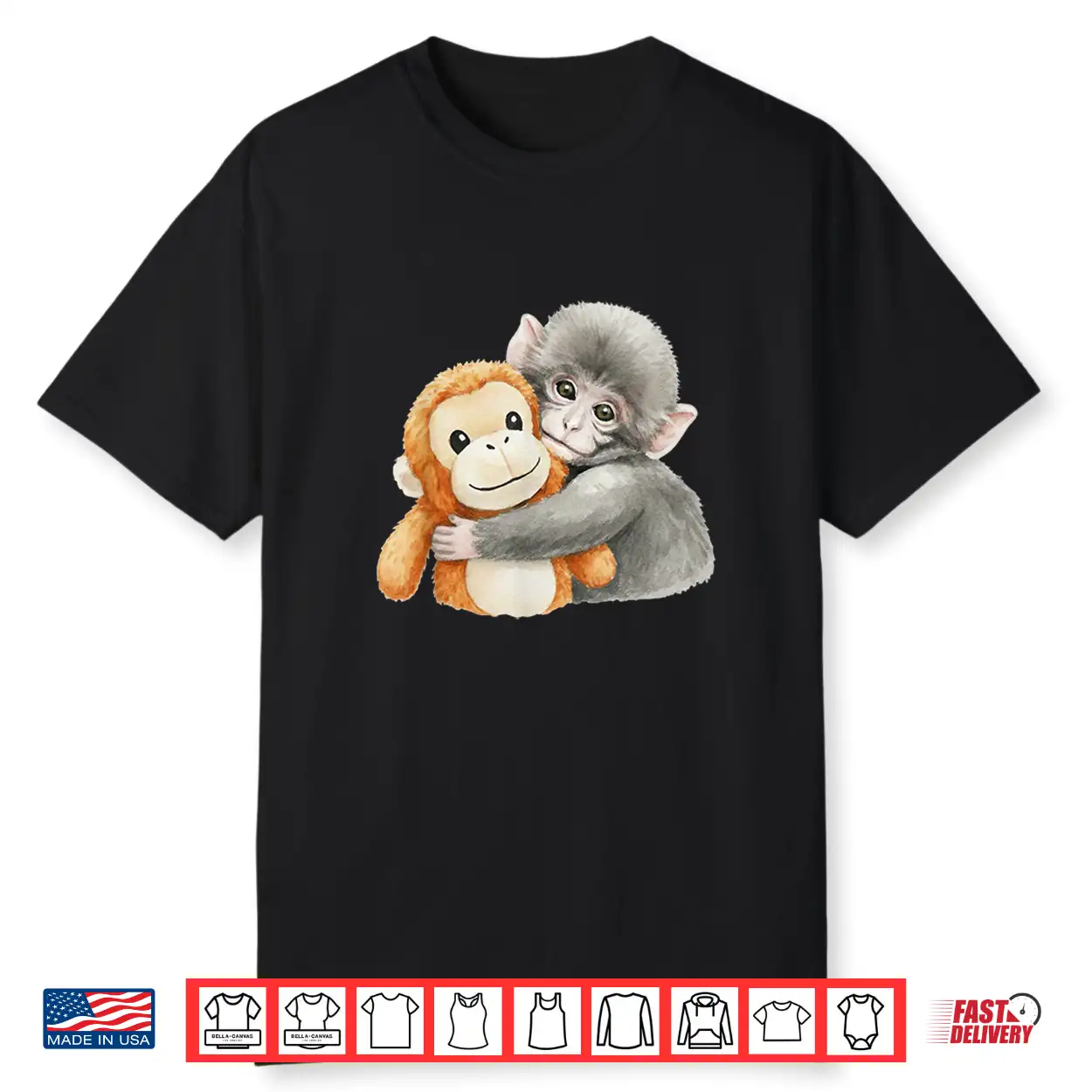Punchkung The Monkey Holding Plush Friend Viral Meme Shirt Punchkung The Monkey Holding Plush Friend Viral Meme Shirt