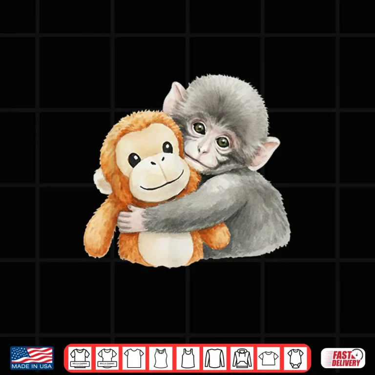 Design Punchkung The Monkey Holding Plush Friend Viral Meme Shirt
