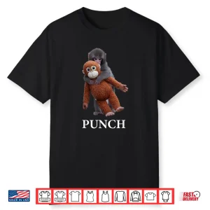 Cute Punch Baby Monkey Viral Internet Meme Graphic Shirt