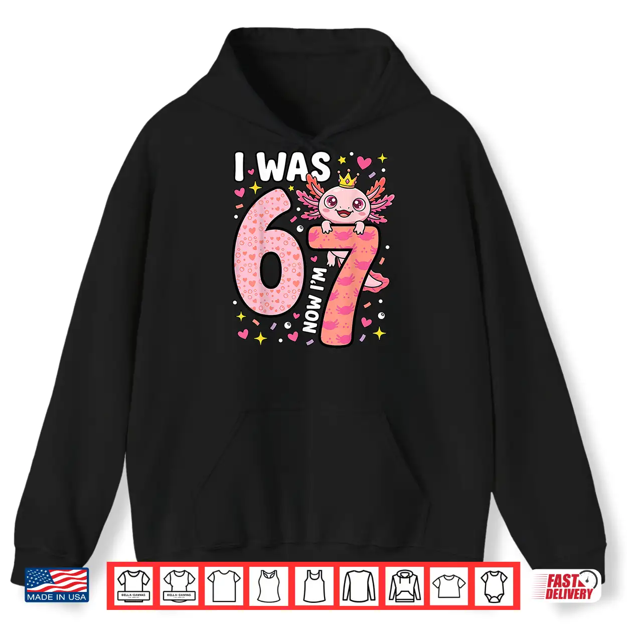 Axolotl Seventh Birthday Six Seven Transition Design Shirt Axolotl Seventh Birthday Six Seven Transition Design Shirt
