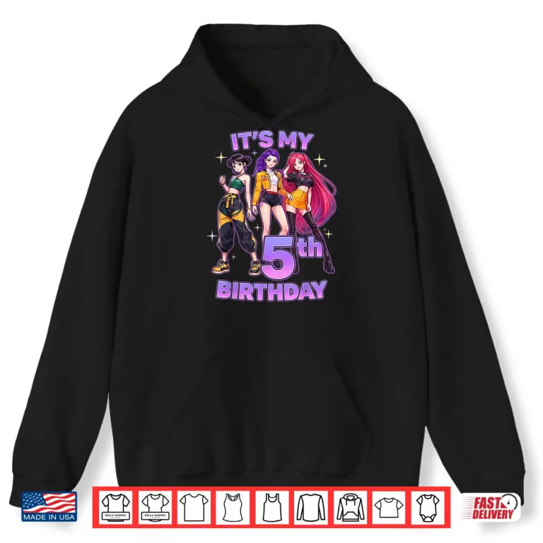 Hoodie Five Years Old Birthday K Pop Fifth Birthday Graphic Shirt