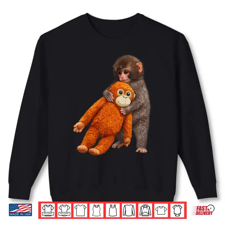 Sweatshirt Cute Punch Baby Monkey Twenty Twenty Six Aesthetic Shirt
