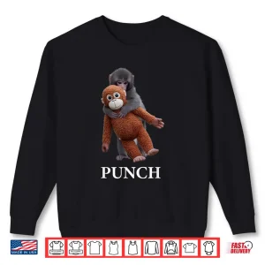 Sweatshirt Cute Punch Baby Monkey Viral Internet Meme Graphic Shirt