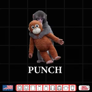 Design Cute Punch Baby Monkey Viral Internet Meme Graphic Shirt