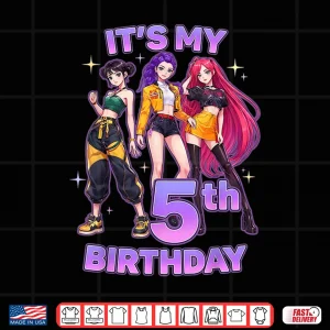 Design Five Years Old Birthday K Pop Fifth Birthday Graphic Shirt