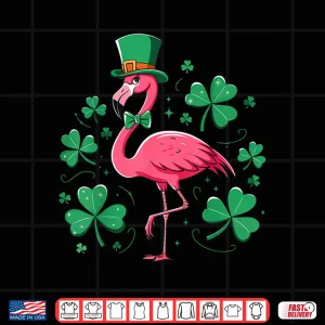Design Funny Leprechaun Flamingo Irish Shamrock Saint Patricks Day Shirt