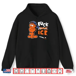 Hoodie Garfield Says Ice Sarcastic Retro Cartoon Graphic Shirt