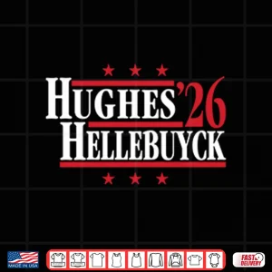 Design Hughes And Hellebuyck Twenty Twenty Six Team USA Retro Campaign Shirt