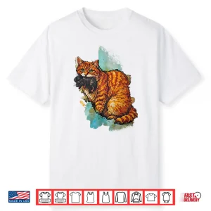 Iran Map Orange Tabby Cat Feline Geographic Design Shirt
