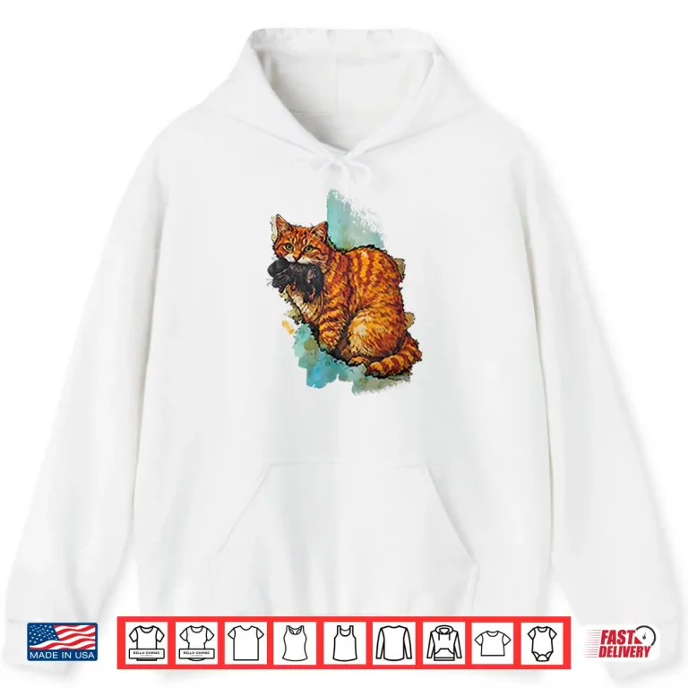 Hoodie Iran Map Orange Tabby Cat Feline Geographic Design Shirt