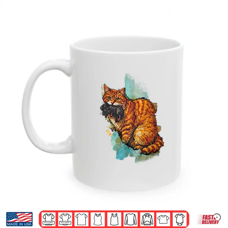 Mug Iran Map Orange Tabby Cat Feline Geographic Design Shirt