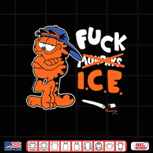 Design Garfield Says Ice Sarcastic Retro Cartoon Graphic Shirt