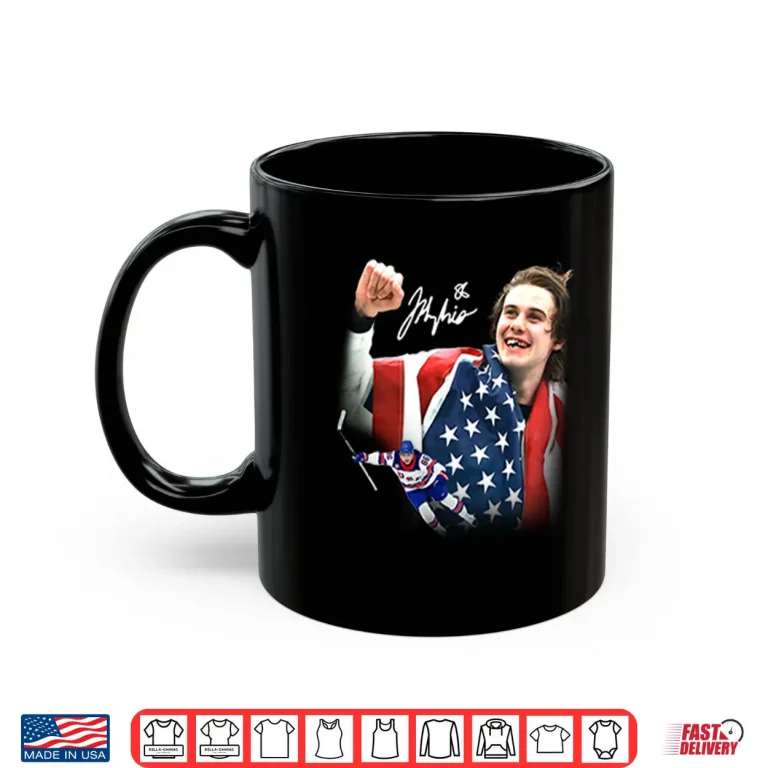 Mug Jack Hughes Golden Goal Professional Hockey Achievement Shirt