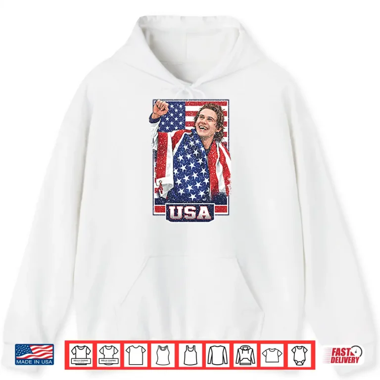 Hoodie Jack Hughes USA Hockey Patriotic Hockey Fan Graphic Shirt