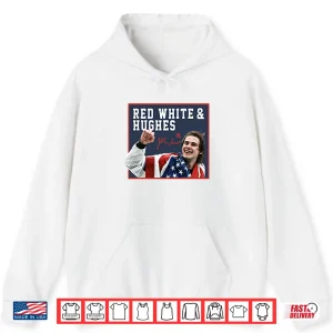 Hoodie Jack Hughes USA Hockey Red White And Hughes Patriotic Shirt