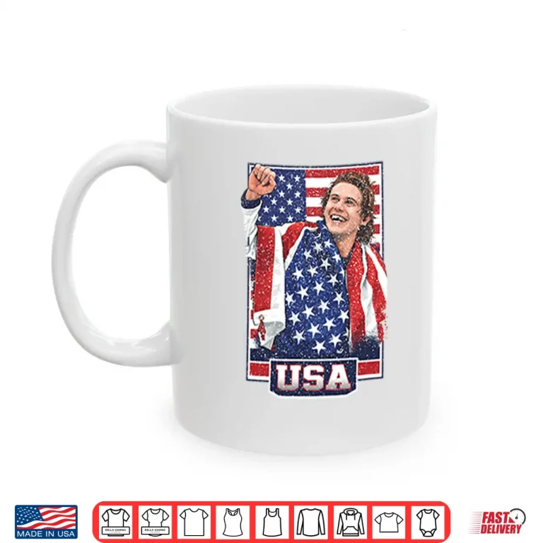 Mug Jack Hughes USA Hockey Patriotic Hockey Fan Graphic Shirt