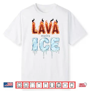 Lava Melts Ice Nature Elemental Graphic Aesthetic Shirt