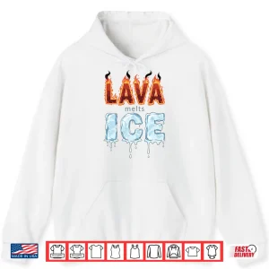 Hoodie Lava Melts Ice Nature Elemental Graphic Aesthetic Shirt