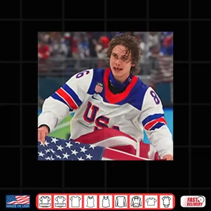 Design Jack Hughes USA Hockey National Pride Graphic Shirt