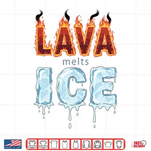 Design Lava Melts Ice Nature Elemental Graphic Aesthetic Shirt