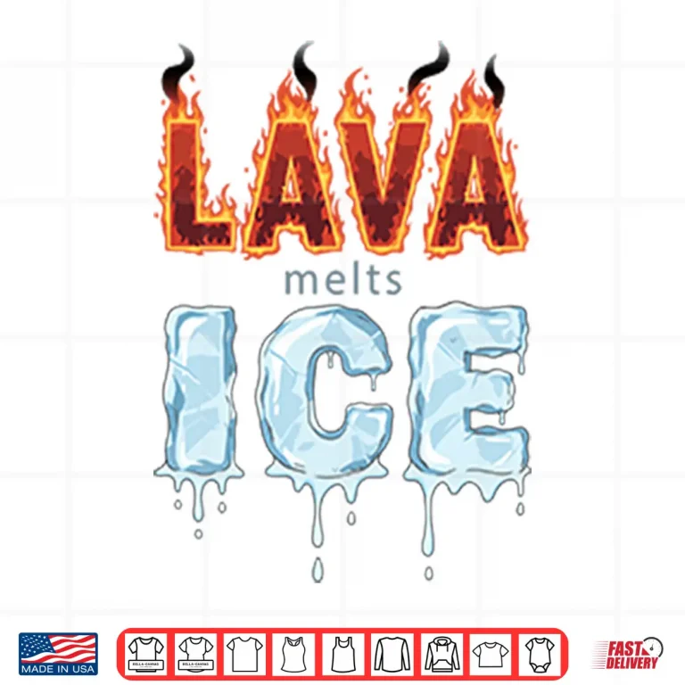 Design Lava Melts Ice Nature Elemental Graphic Aesthetic Shirt