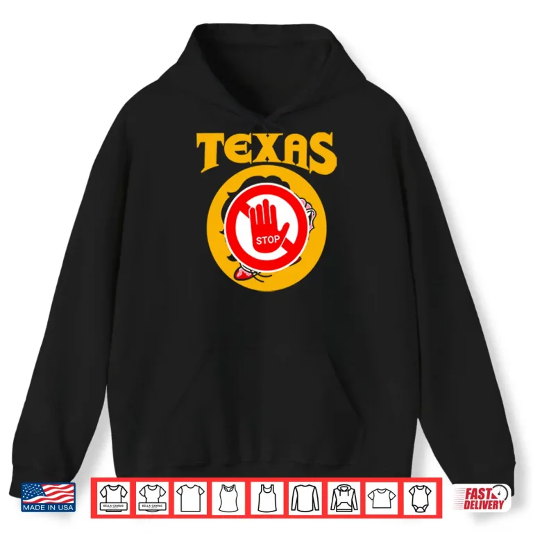 Hoodie Texas Stop Geographic State Pride Minimalist Graphic Shirt