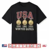 Usa Hockey Miracle On Ice Historical Triple Gold Medals Shirt