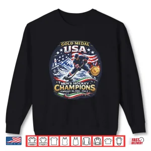 Sweatshirt USA Mens Hockey Gold Medal Champions Twenty Twenty Six Shirt