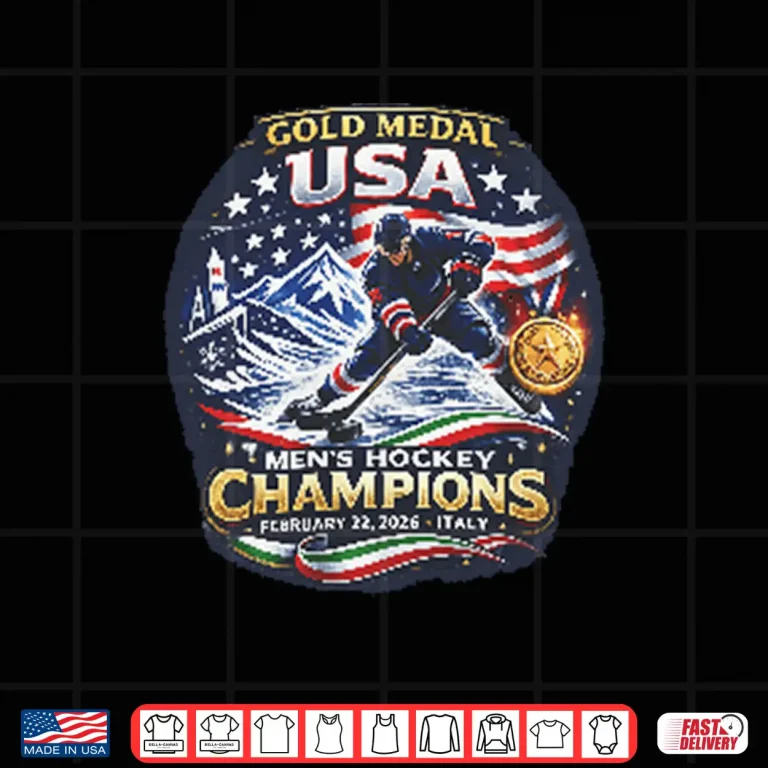 Design USA Mens Hockey Gold Medal Champions Twenty Twenty Six Shirt