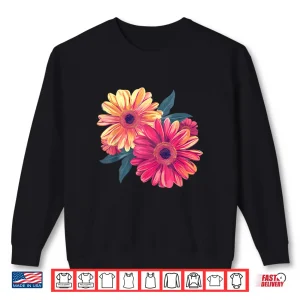 Gerbera Daisies Round Floral Botanical Logo Design Shirt 2 Sweatshirt Gerbera Daisies Round Floral Botanical Logo Design Shirt