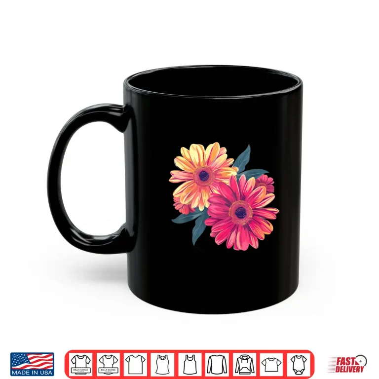 Gerbera Daisies Round Floral Botanical Logo Design Shirt 3 Mug Gerbera Daisies Round Floral Botanical Logo Design Shirt