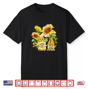 Sunflower Gnome Hippie Spring Time Floral Aesthetic Shirt