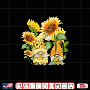 Design Sunflower Gnome Hippie Spring Time Floral Aesthetic Shirt