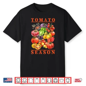 Vintage Tomato Season Vegan Vegetable Horticulture Graphic Shirt