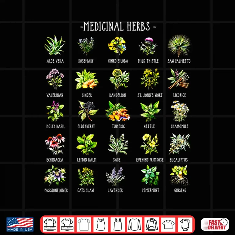 Types Of Herbalist Healing Plants Medicinal Herbs Graphic Shirt 4 Design Types Of Herbalist Healing Plants Medicinal Herbs Graphic Shirt