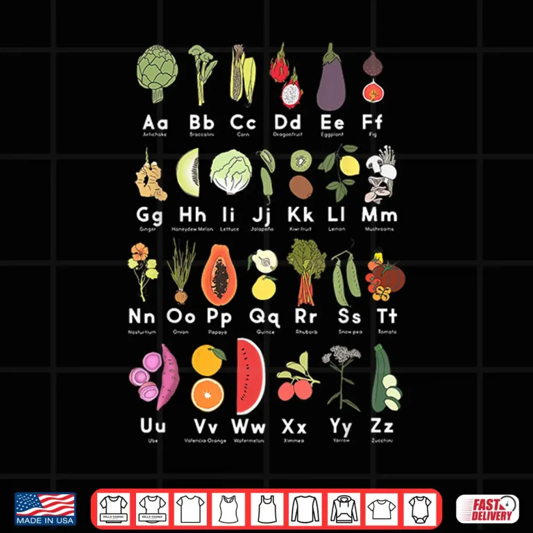 Design Vegetable Garden Alphabet Educational Horticulture Design Shirt