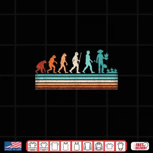 Design Funny Gardener Evolution Retro Horticulture Identity Design Shirt