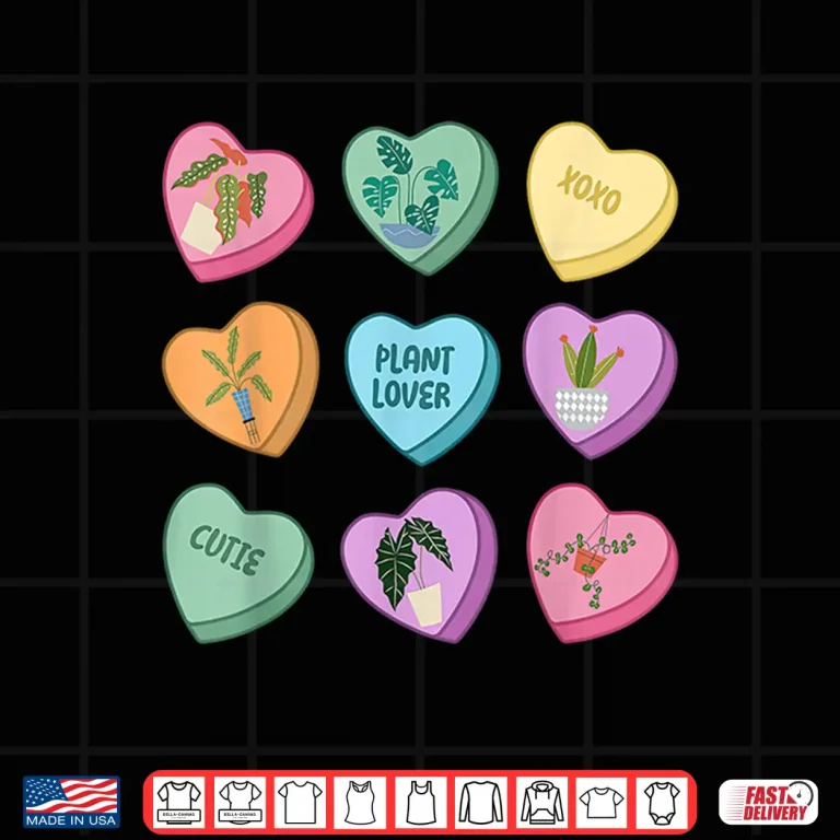 Design Heart Candy Valentine Plant Houseplant Horticulture Graphic Shirt