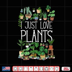 Design I Just Love Plants Minimalist Botanical Aesthetic Graphic Shirt