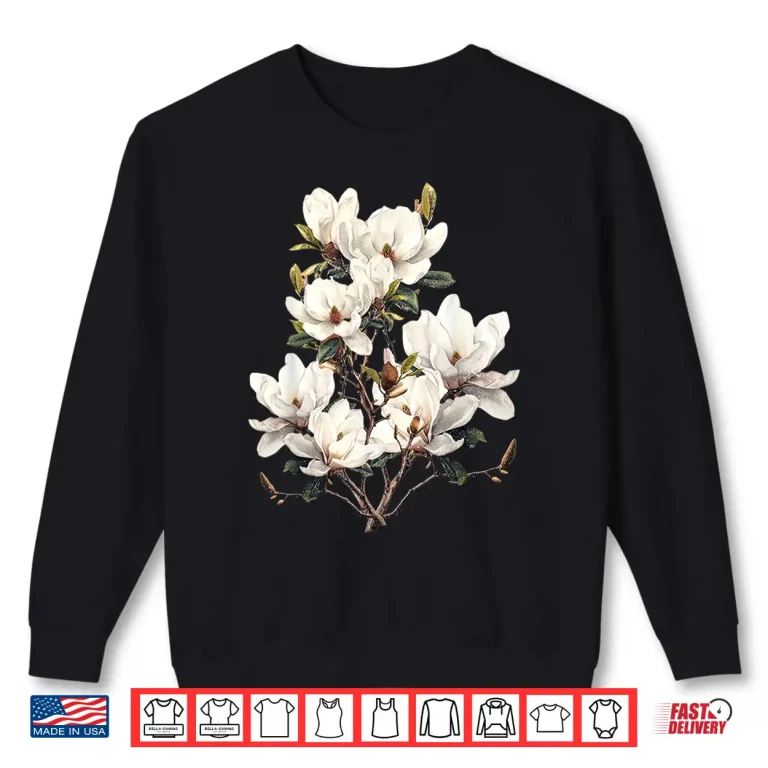 Sweatshirt Retro Flower Magnolia Blossom Botanical Nature Lover Shirt