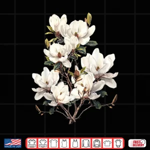 Design Retro Flower Magnolia Blossom Botanical Nature Lover Shirt