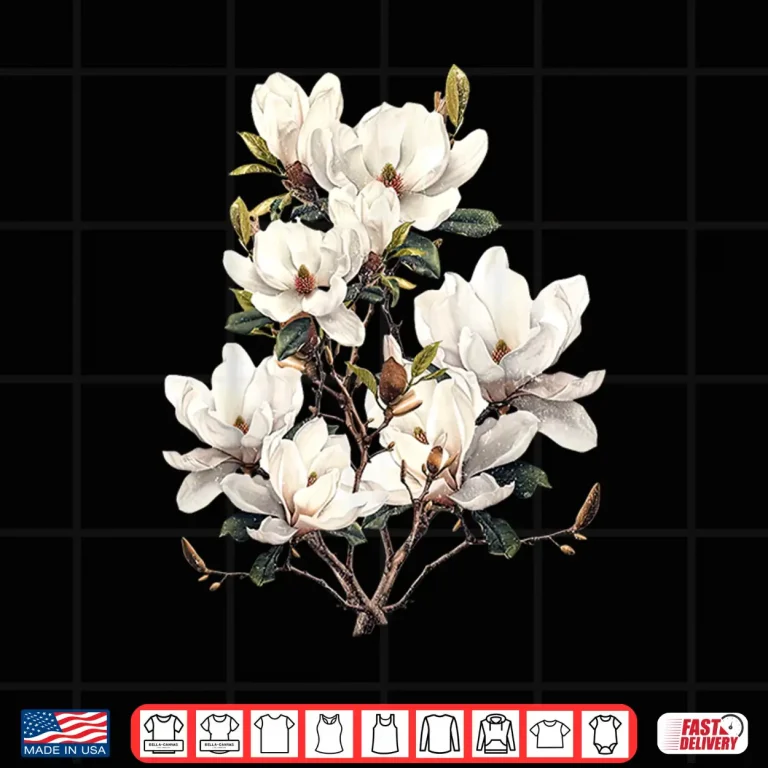 Design Retro Flower Magnolia Blossom Botanical Nature Lover Shirt